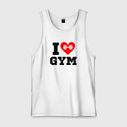 Майка мужская хлопок I love gym, цвет: белый