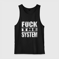 Майка мужская хлопок SoD - f**k the system, цвет: черный