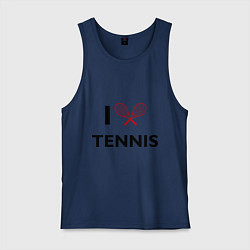 Майка мужская хлопок I Love Tennis, цвет: тёмно-синий
