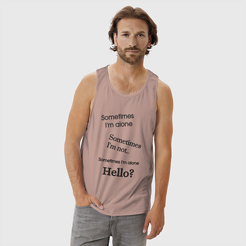 Мужская майка Sometimes im alone / Пыльно-розовый – фото 3