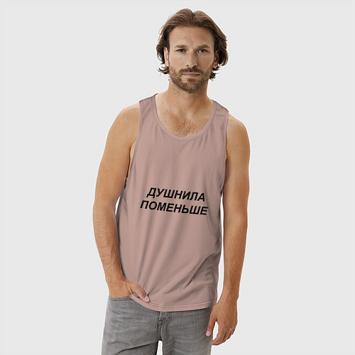 Мужская майка Душнила поменьше - темный / Пыльно-розовый – фото 3