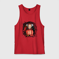 Майка мужская хлопок Saitama hole, цвет: красный