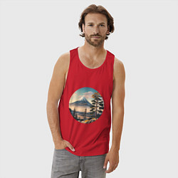 Майка мужская хлопок Природа Японии и Дальнего Востока, цвет: красный — фото 2