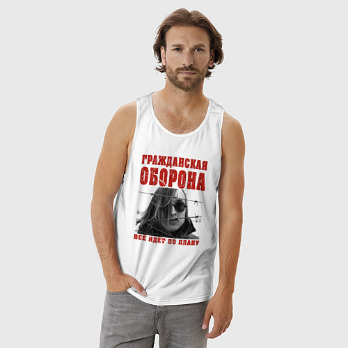 Мужская майка Летов - всё идёт по плану / Белый – фото 3