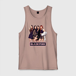 Майка мужская хлопок Rose Blackpink kpop, цвет: пыльно-розовый