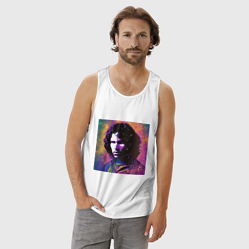 Мужская майка Jim Morrison few color digital Art / Белый – фото 3