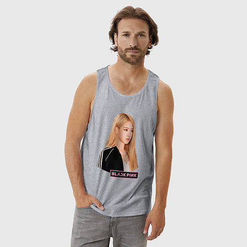 Мужская майка Blackpink Rose music / Меланж – фото 3