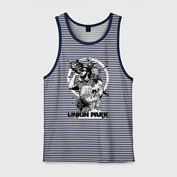 Майка мужская хлопок Linkin Park all, цвет: синяя тельняшка