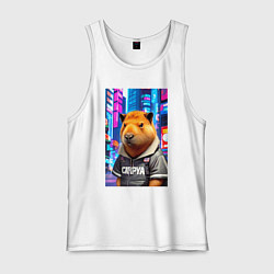 Мужская майка Cool capybara - urban style - neural network