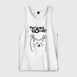 Майка мужская хлопок My Chemical Romance - rock cat, цвет: белый
