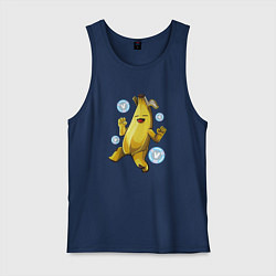 Майка мужская хлопок Банан с В-баксами Фортнайт, цвет: тёмно-синий