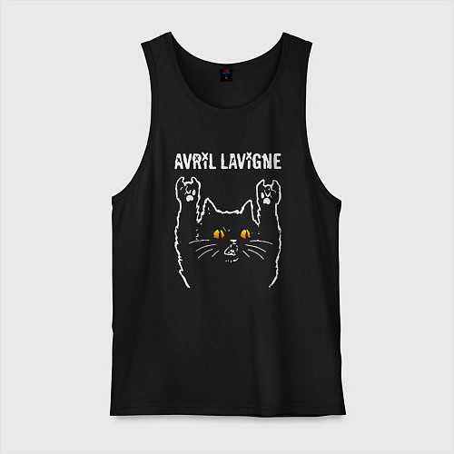 Мужская майка Avril Lavigne rock cat / Черный – фото 1