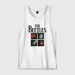 Майка мужская хлопок Beetles, цвет: белый