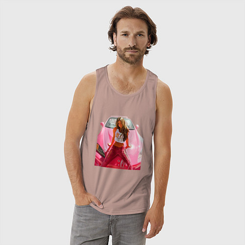 Мужская майка Суши Девон Аоки Honda s2000 / Пыльно-розовый – фото 3