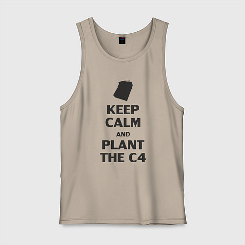 Мужская майка Plant c4 - Counter Strike meme / Миндальный – фото 1