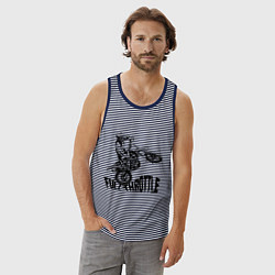 Майка мужская хлопок Полный газ, цвет: синяя тельняшка — фото 2