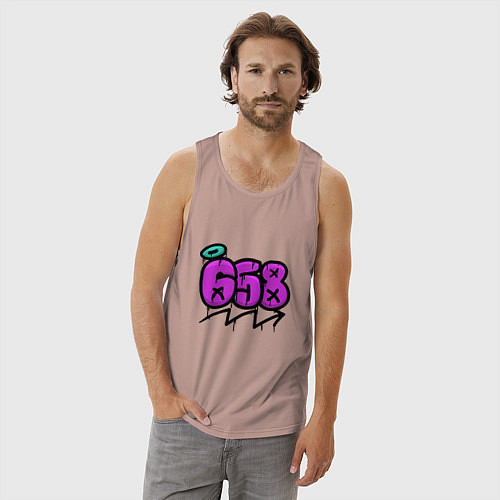 Мужская майка 658 граффити / Пыльно-розовый – фото 3