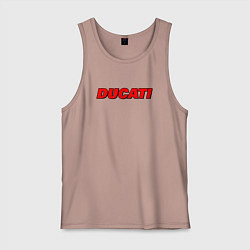 Майка мужская хлопок Ducati - красный градиент, цвет: пыльно-розовый