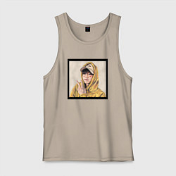 Майка мужская хлопок Хан Джи Сон - Stray Kids, цвет: миндальный