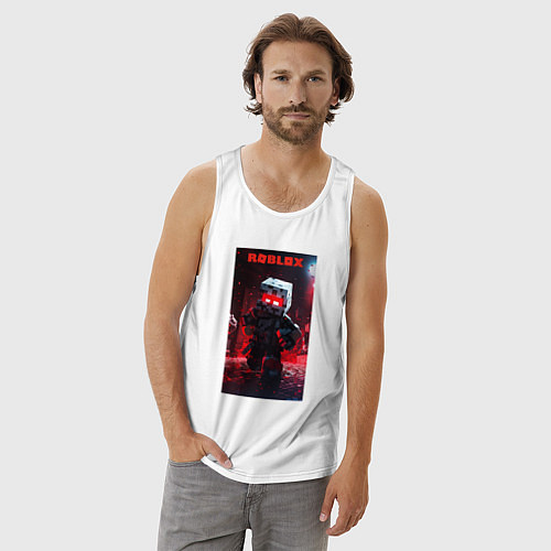 Мужская майка Roblox red style / Белый – фото 3