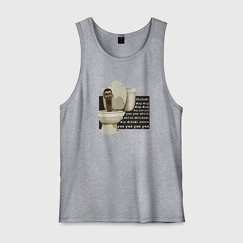 Мужская майка Skibidi Toilet Normal Skibidi Toilet / Меланж – фото 1