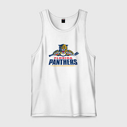 Майка мужская хлопок Florida panthers - hockey team, цвет: белый