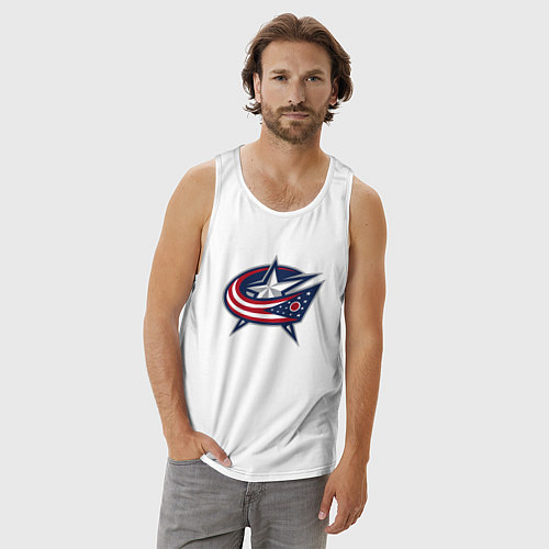 Мужская майка Columbus blue jackets - hockey team - emblem / Белый – фото 3