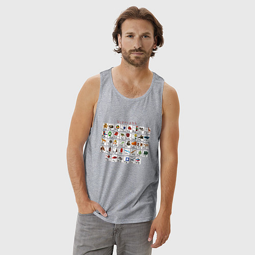 Мужская майка Армения моя Букварь / Меланж – фото 3