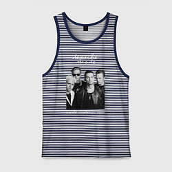 Майка мужская хлопок Depeche Mode World Violation Tour Band, цвет: синяя тельняшка