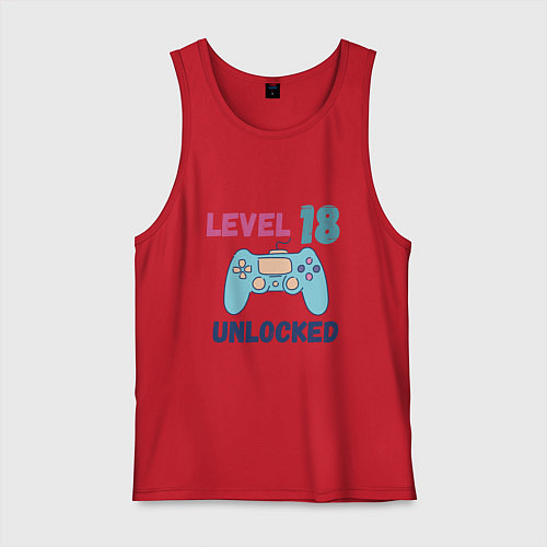 Мужская майка 18 уровень жизни / Красный – фото 1