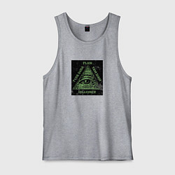 Майка мужская хлопок Туда сюда там сям миллионер, цвет: меланж