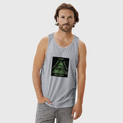 Майка мужская хлопок Туда сюда там сям миллионер, цвет: меланж — фото 2