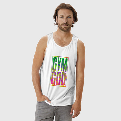 Мужская майка Gym god / Белый – фото 3