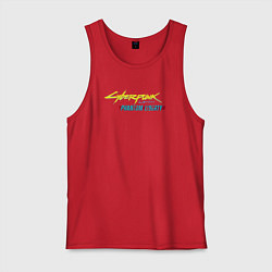 Майка мужская хлопок Cyberpunk 2077 phantom liberty logo v1, цвет: красный