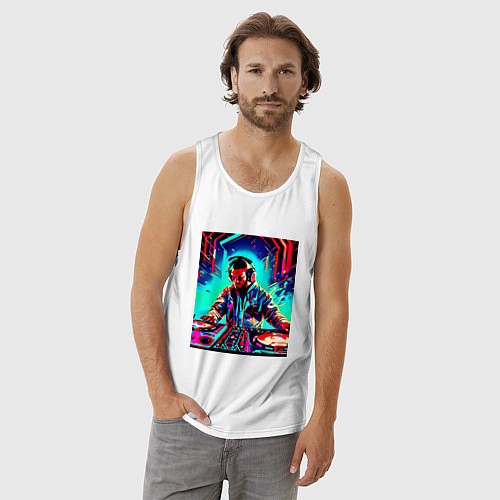 Мужская майка Клубный диджей / Белый – фото 3