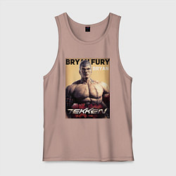 Майка мужская хлопок Tekken 8 Bryan Fury, цвет: пыльно-розовый