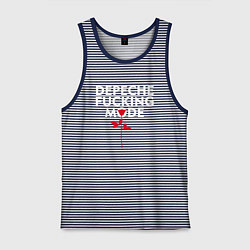 Майка мужская хлопок Depeche Mode - Rose mode, цвет: синяя тельняшка