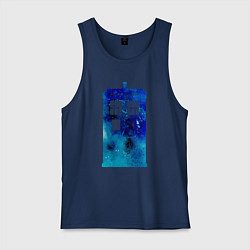 Майка мужская хлопок Space tardis, цвет: тёмно-синий