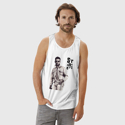 Мужская майка Depeche Mode - Dave Gahan Pistols / Белый – фото 3