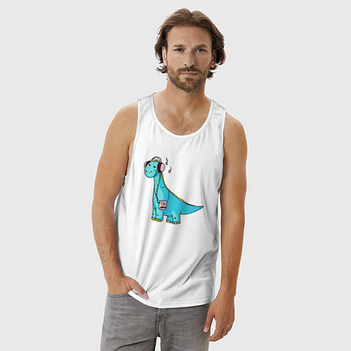 Мужская майка Music dino / Белый – фото 3
