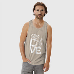 Майка мужская хлопок Любовь велосипедиста, цвет: миндальный — фото 2