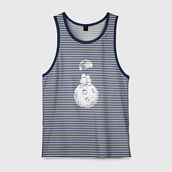 Майка мужская хлопок Love in space, цвет: синяя тельняшка