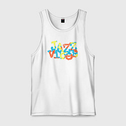 Майка мужская хлопок Джазовые вибрации, цвет: белый