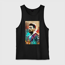 Майка мужская хлопок Lionel Messi - football - striker, цвет: черный
