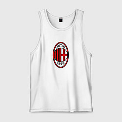 Майка мужская хлопок Футбольный клуб Milan, цвет: белый