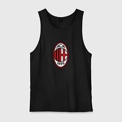 Майка мужская хлопок Футбольный клуб Milan, цвет: черный