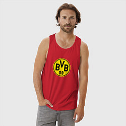 Майка мужская хлопок Borussia fc sport, цвет: красный — фото 2