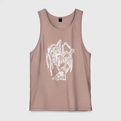 Майка мужская хлопок Spider rock, цвет: пыльно-розовый