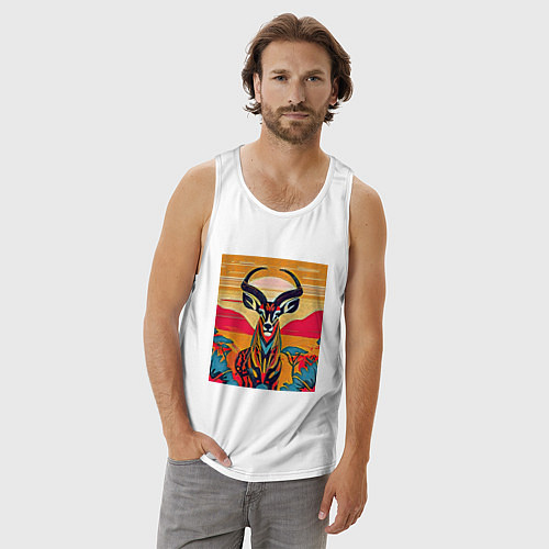 Мужская майка Африканская антилопа / Белый – фото 3