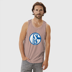 Майка мужская хлопок Schalke 04 fc club, цвет: пыльно-розовый — фото 2
